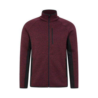Burgundy - Front - Mountain Warehouse Mens Treston Full Zip Fleece Jacket