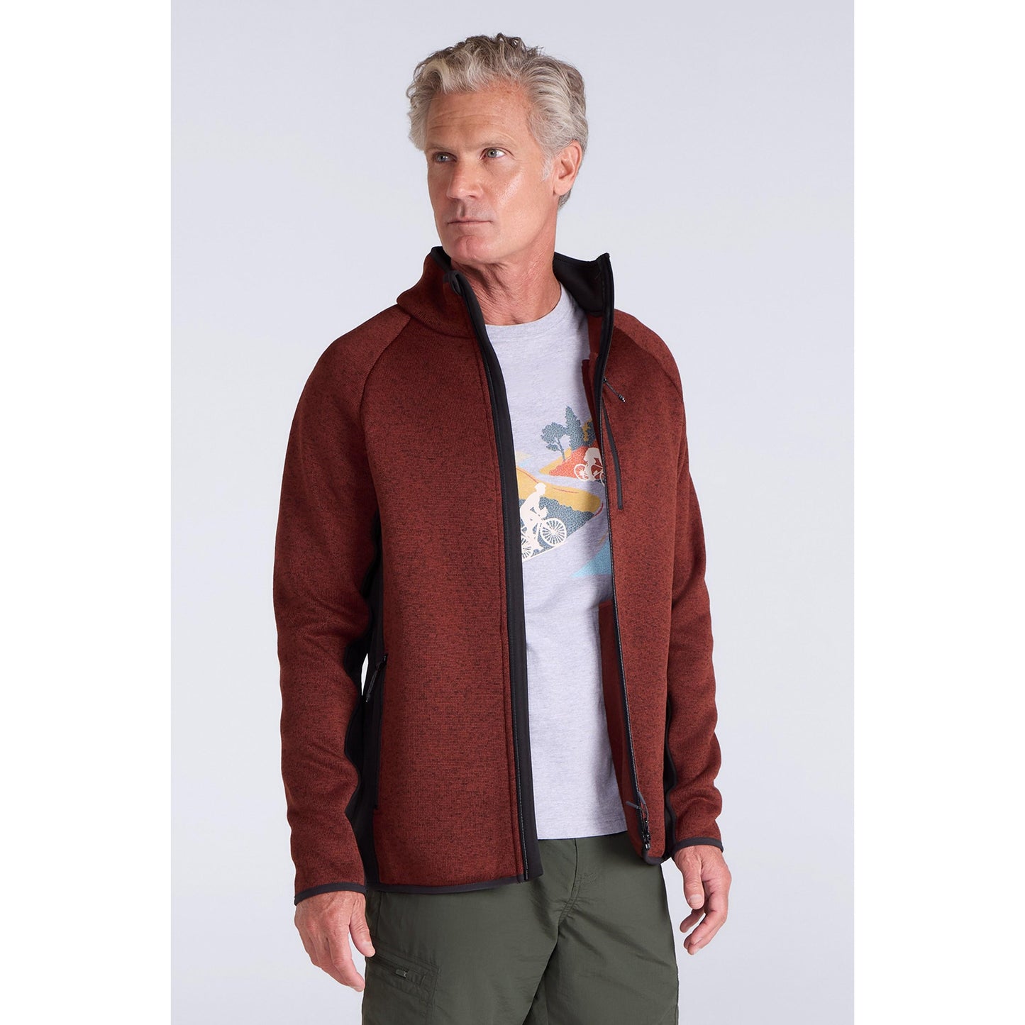 Rust - Front - Mountain Warehouse Mens Treston Full Zip Fleece Jacket