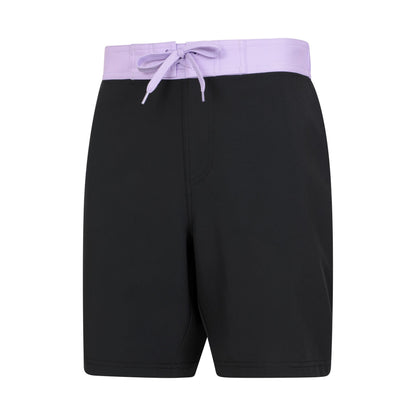 Black - Side - Mountain Warehouse Womens-Ladies Quick Dry Long Length Boardshorts