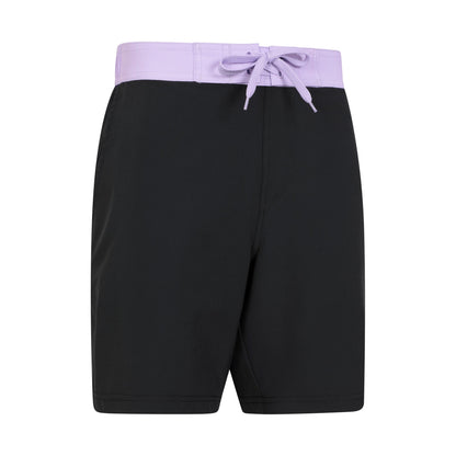 Black - Lifestyle - Mountain Warehouse Womens-Ladies Quick Dry Long Length Boardshorts