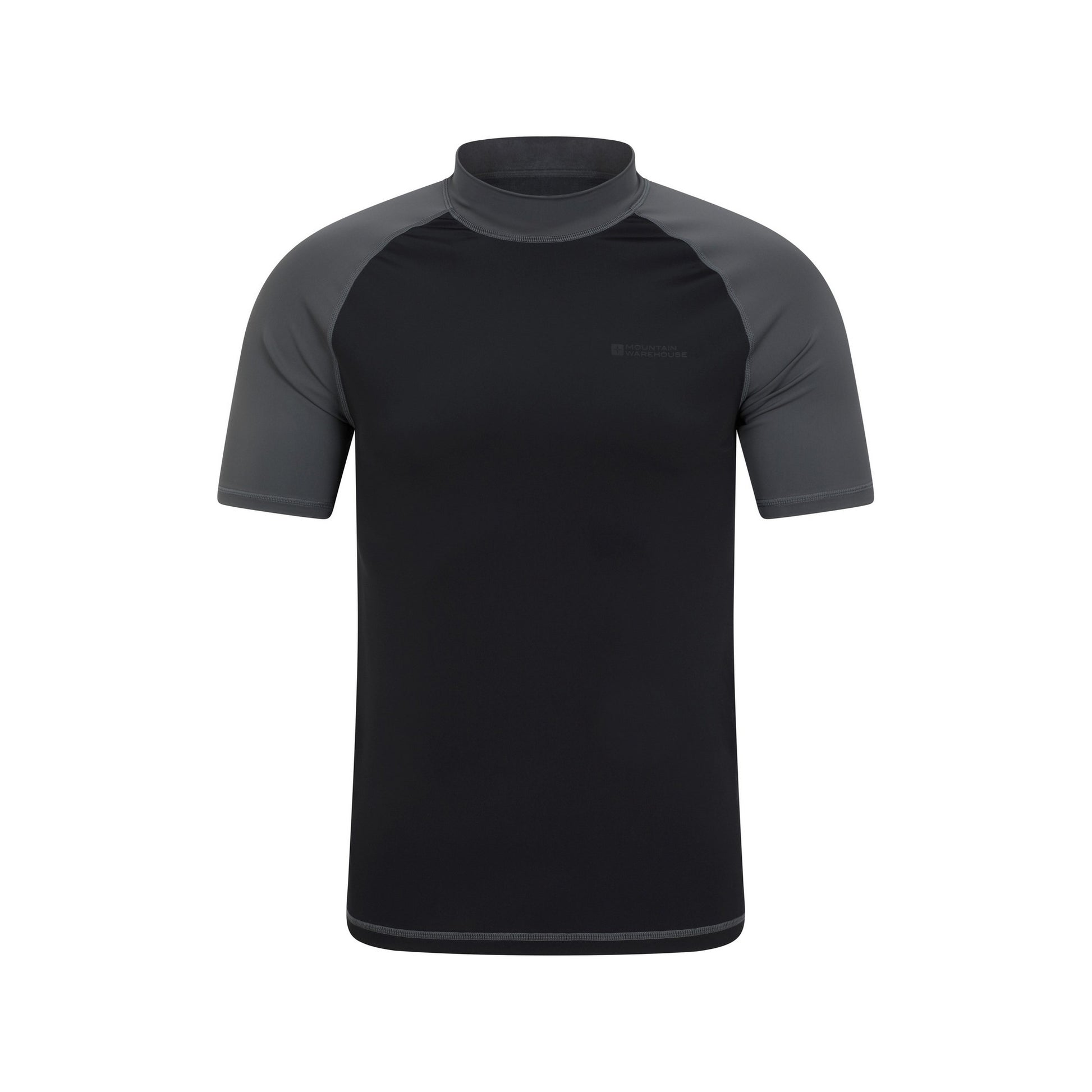 Black - Close up - Mountain Warehouse Mens Rash Guard (Pack of 2)
