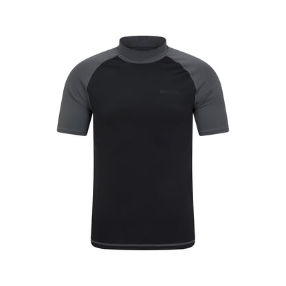 Black - Close up - Mountain Warehouse Mens Rash Guard (Pack of 2)