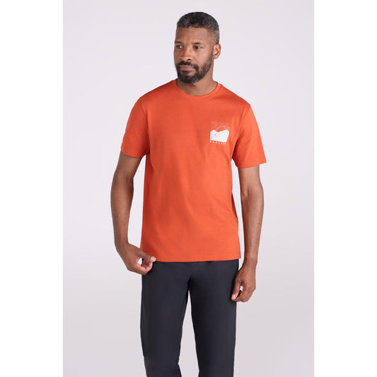 Rust - Front - Mountain Warehouse Mens Conquer New Heights Organic Cotton T-Shirt