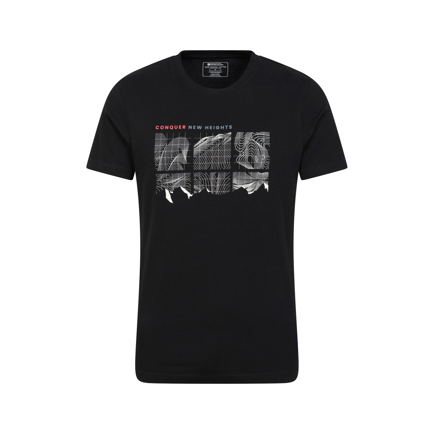 Jet Black - Front - Mountain Warehouse Mens Conquer New Heights Organic Cotton T-Shirt