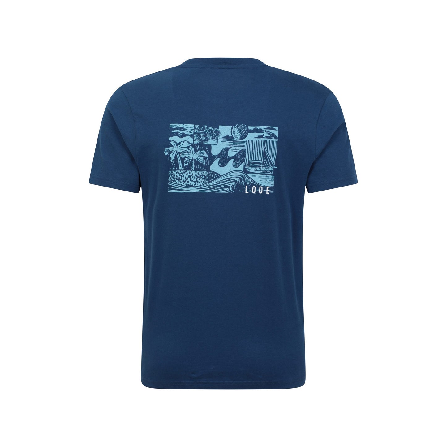 Navy - Back - Mountain Warehouse Mens Looe Printed Organic T-Shirt