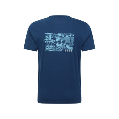 Navy - Back - Mountain Warehouse Mens Looe Printed Organic T-Shirt