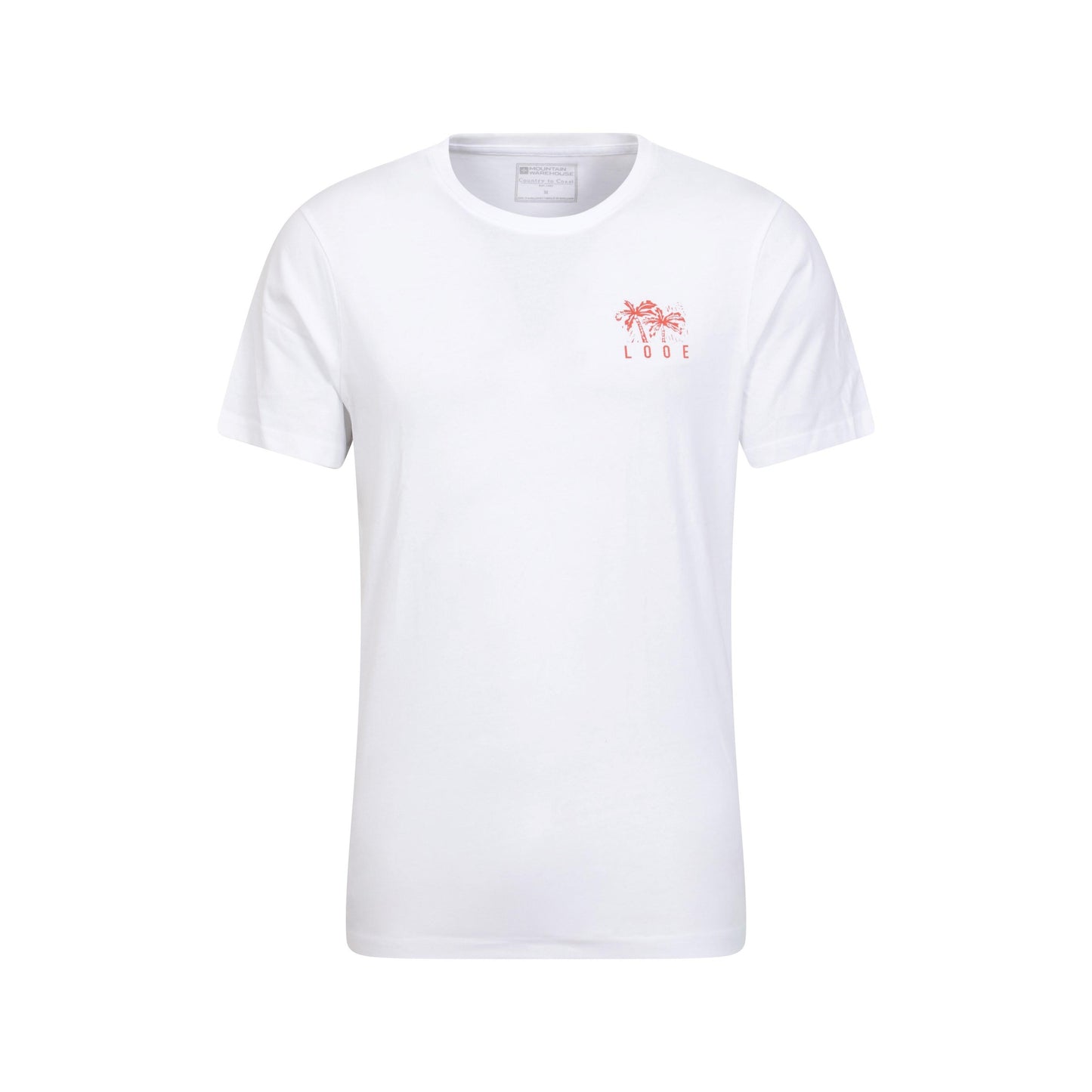 White - Front - Mountain Warehouse Mens Looe Printed Organic T-Shirt
