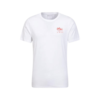 White - Front - Mountain Warehouse Mens Looe Printed Organic T-Shirt