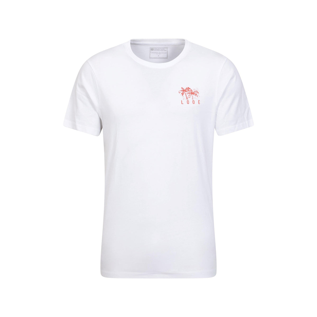 White - Front - Mountain Warehouse Mens Looe Printed Organic T-Shirt