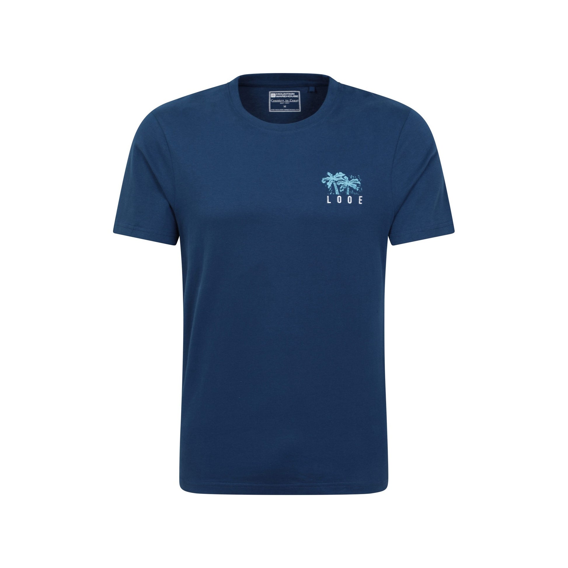 Navy - Front - Mountain Warehouse Mens Looe Printed Organic T-Shirt