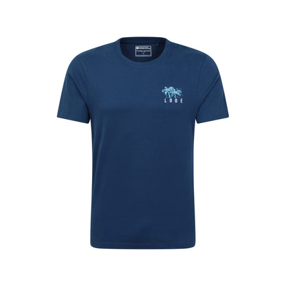 Navy - Front - Mountain Warehouse Mens Looe Printed Organic T-Shirt