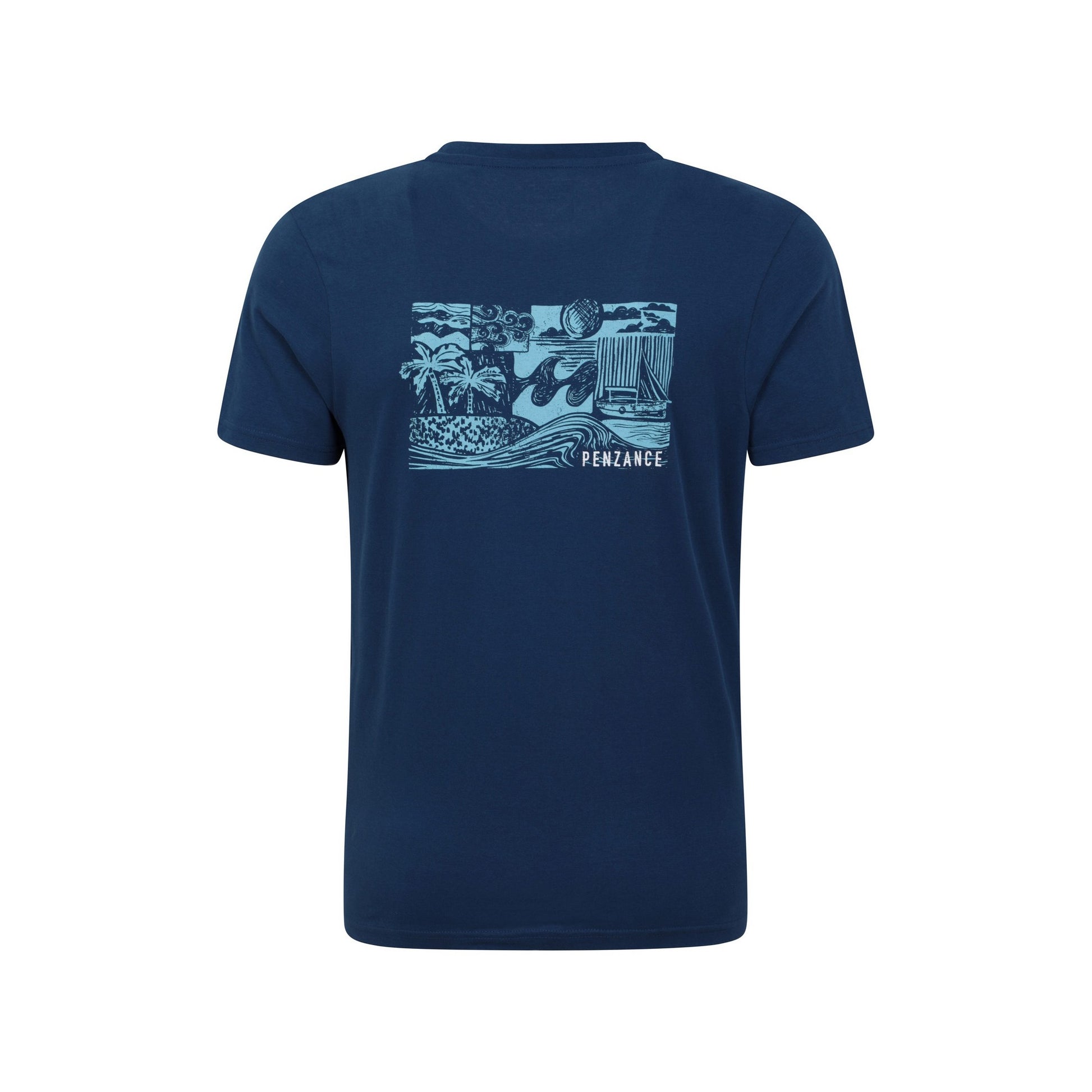 Navy - Back - Mountain Warehouse Mens Penzance Printed Organic T-Shirt