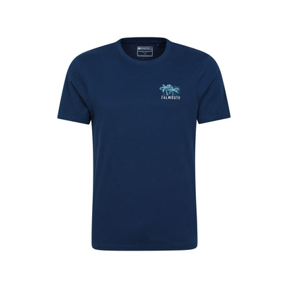 Navy - Front - Mountain Warehouse Mens Falmouth Printed Organic T-Shirt