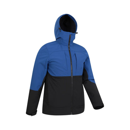 Blue - Side - Mountain Warehouse Mens Elements Windproof Soft Shell Jacket