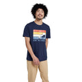 Navy - Front - Animal Mens Classico Wave Organic T-Shirt