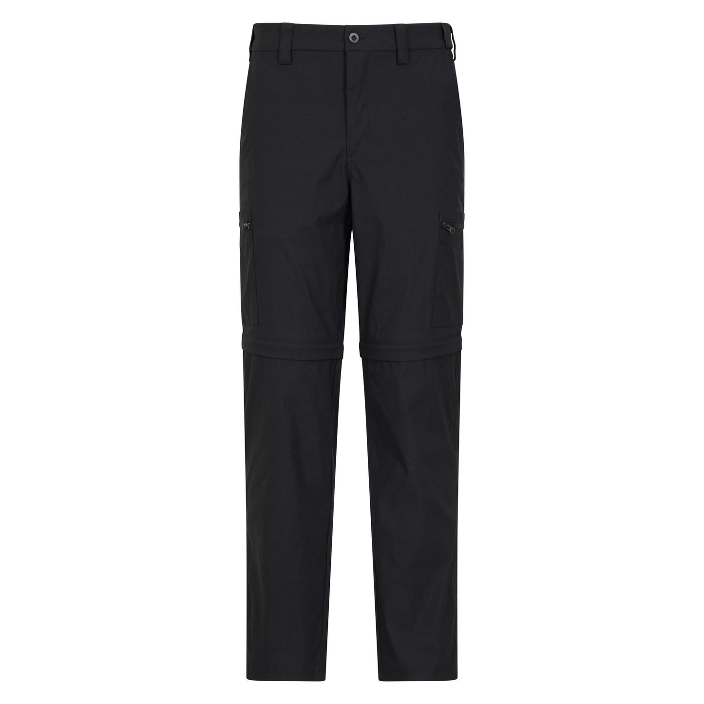 Jet Black - Front - Mountain Warehouse Mens Trek Convertible Trousers