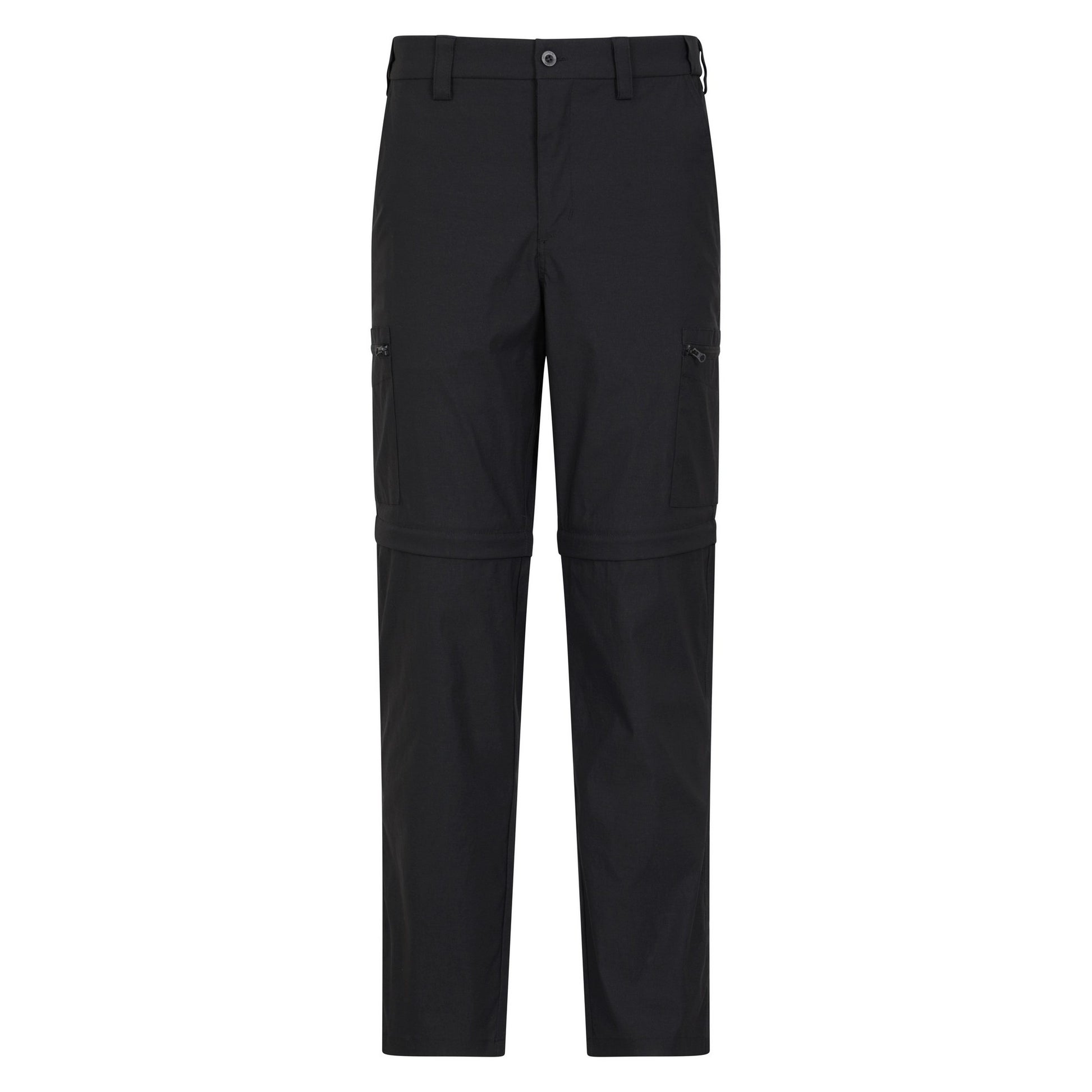 Jet Black - Front - Mountain Warehouse Mens Trek Convertible Trousers