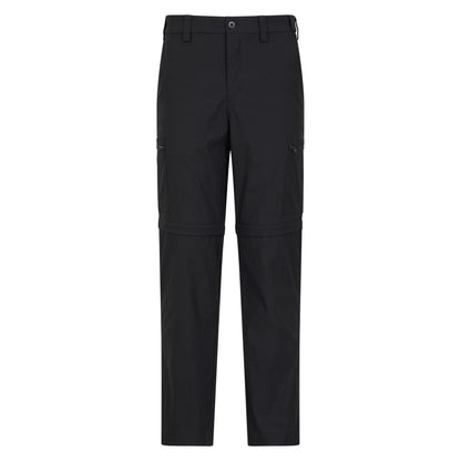 Jet Black - Front - Mountain Warehouse Mens Trek Convertible Trousers