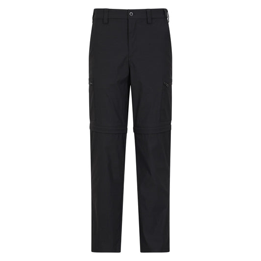 Jet Black - Front - Mountain Warehouse Mens Trek Convertible Trousers