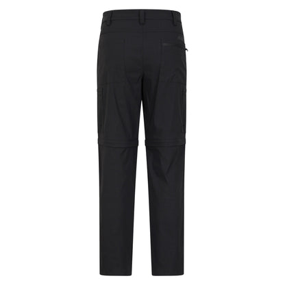 Jet Black - Back - Mountain Warehouse Mens Trek Convertible Trousers