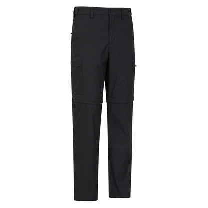 Jet Black - Lifestyle - Mountain Warehouse Mens Trek Convertible Trousers