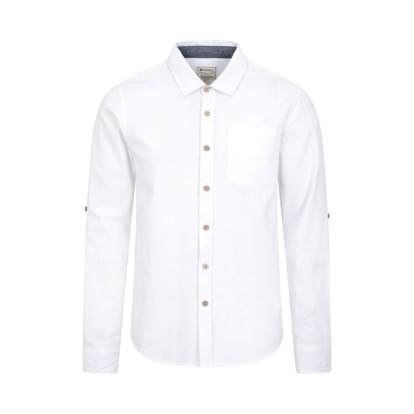 White - Front - Mountain Warehouse Mens Coconut Textured Long-Sleeved Shirt