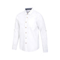 White - Side - Mountain Warehouse Mens Coconut Textured Long-Sleeved Shirt
