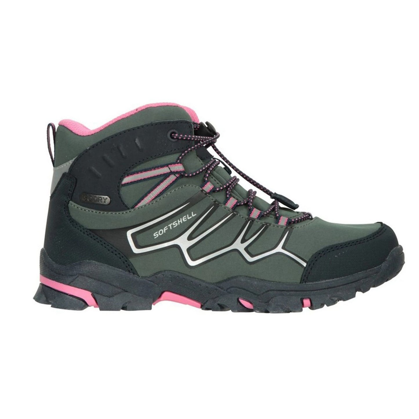Dark Khaki - Lifestyle - Mountain Warehouse Childrens-Kids Softshell Waterproof Walking Boots