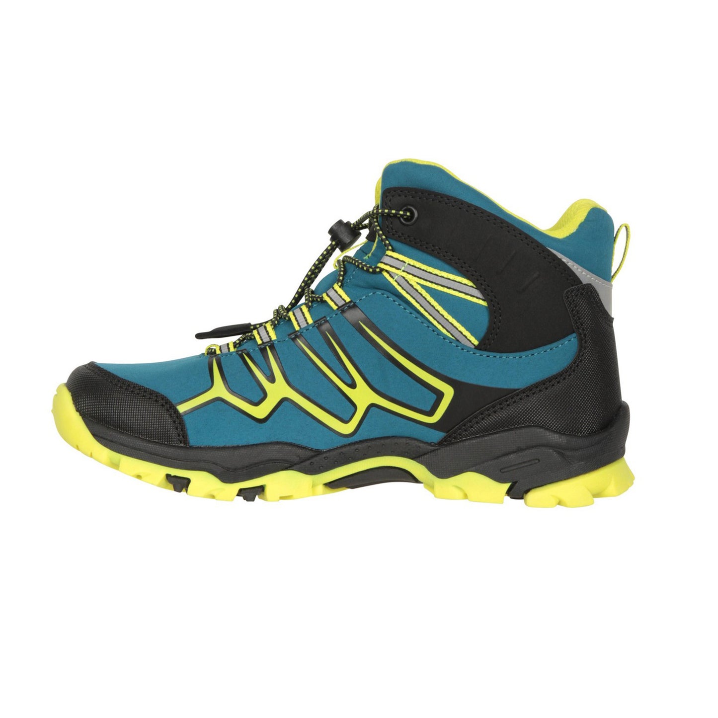 Light Teal - Side - Mountain Warehouse Childrens-Kids Softshell Waterproof Walking Boots