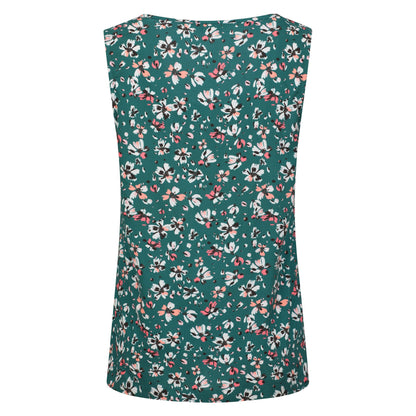 Dark Teal - Back - Mountain Warehouse Womens-Ladies Orchid Floral Vest Top