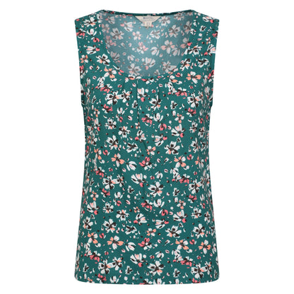 Dark Teal - Front - Mountain Warehouse Womens-Ladies Orchid Floral Vest Top