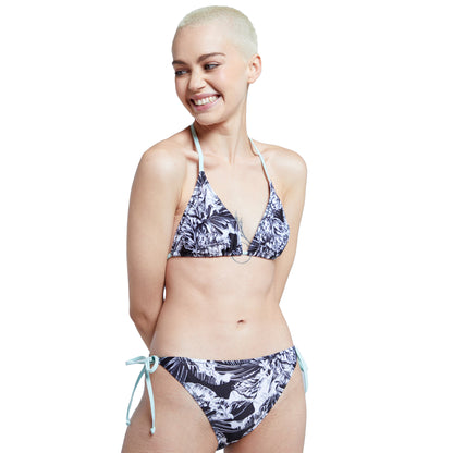Black - Side - Animal Womens-Ladies Riviera Recycled Bikini Top