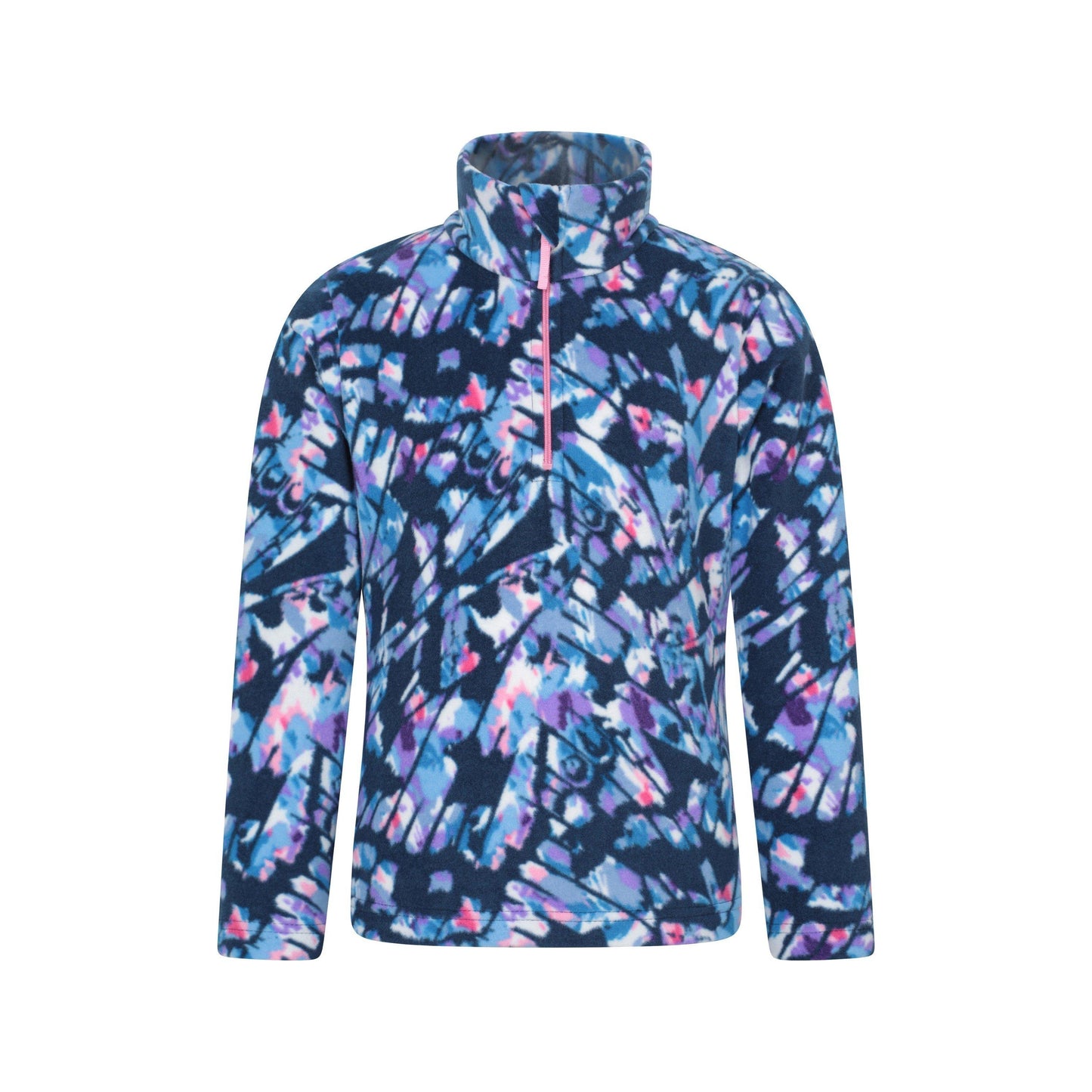 Pale Blue - Front - Mountain Warehouse Childrens-Kids Endeavour Abstract Half Zip Fleece Top