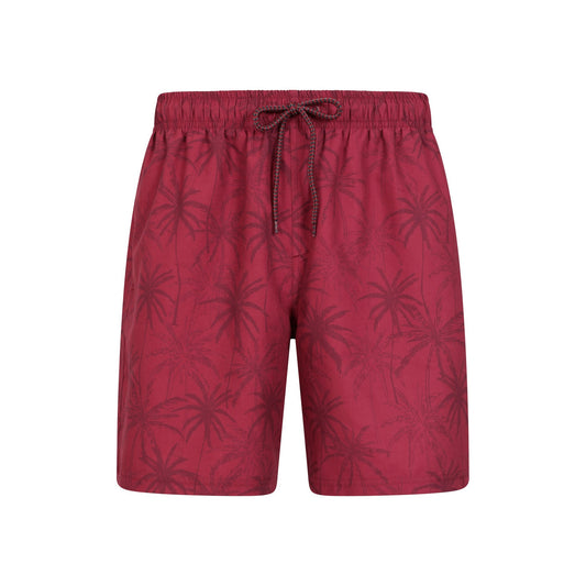 Burgundy - Front - Mountain Warehouse Mens Palm Leaf Swim Shorts