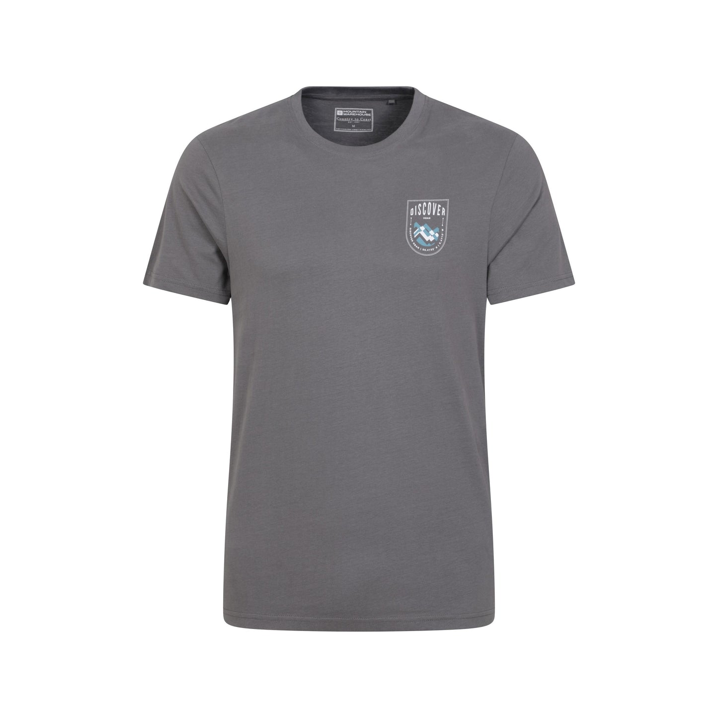 Grey - Front - Mountain Warehouse Mens Discover Oban Cotton T-Shirt