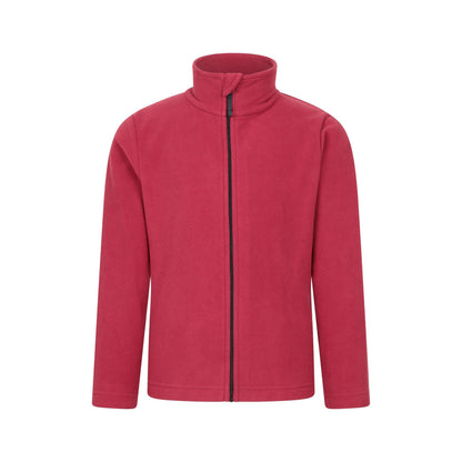 Burgundy - Front - Mountain Warehouse Childrens-Kids Camber II Full Zip Fleece Jacket