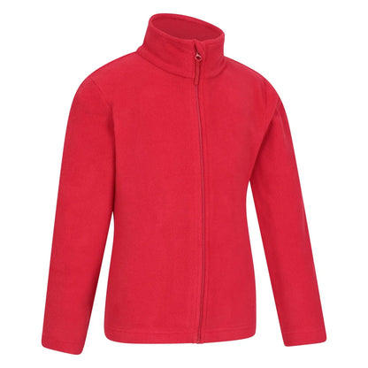 Dark Red - Side - Mountain Warehouse Childrens-Kids Camber II Full Zip Fleece Jacket