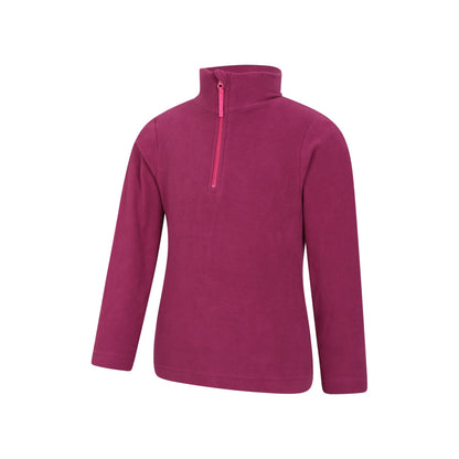 Berry - Side - Mountain Warehouse Childrens-Kids Camber II Half Zip Fleece Jacket