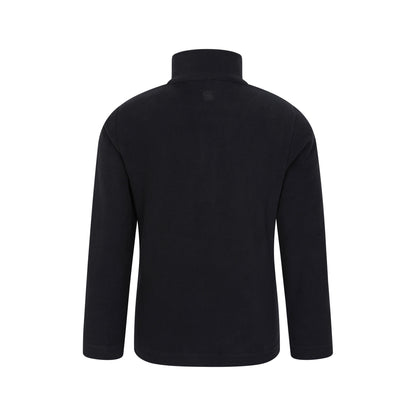Jet Black - Back - Mountain Warehouse Childrens-Kids Camber II Half Zip Fleece Jacket