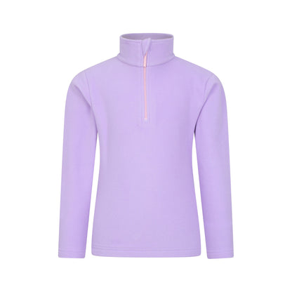 Lilac - Front - Mountain Warehouse Childrens-Kids Camber II Half Zip Fleece Jacket