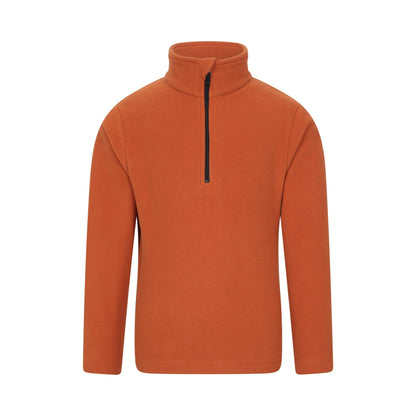 Rust - Front - Mountain Warehouse Childrens-Kids Camber II Half Zip Fleece Jacket