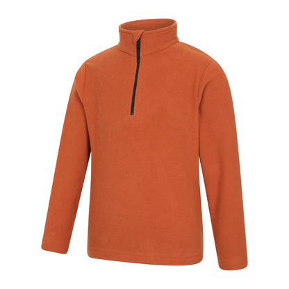 Rust - Side - Mountain Warehouse Childrens-Kids Camber II Half Zip Fleece Jacket