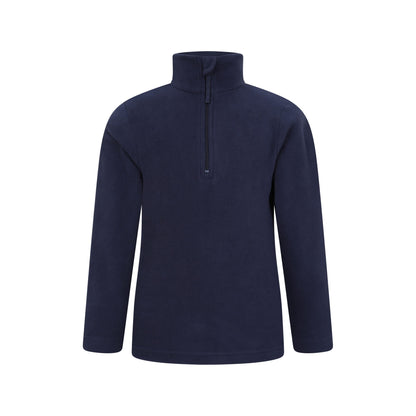 Blue - Front - Mountain Warehouse Childrens-Kids Camber II Half Zip Fleece Jacket