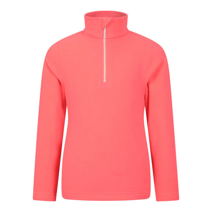 Fiery Coral - Front - Mountain Warehouse Childrens-Kids Camber II Half Zip Fleece Jacket