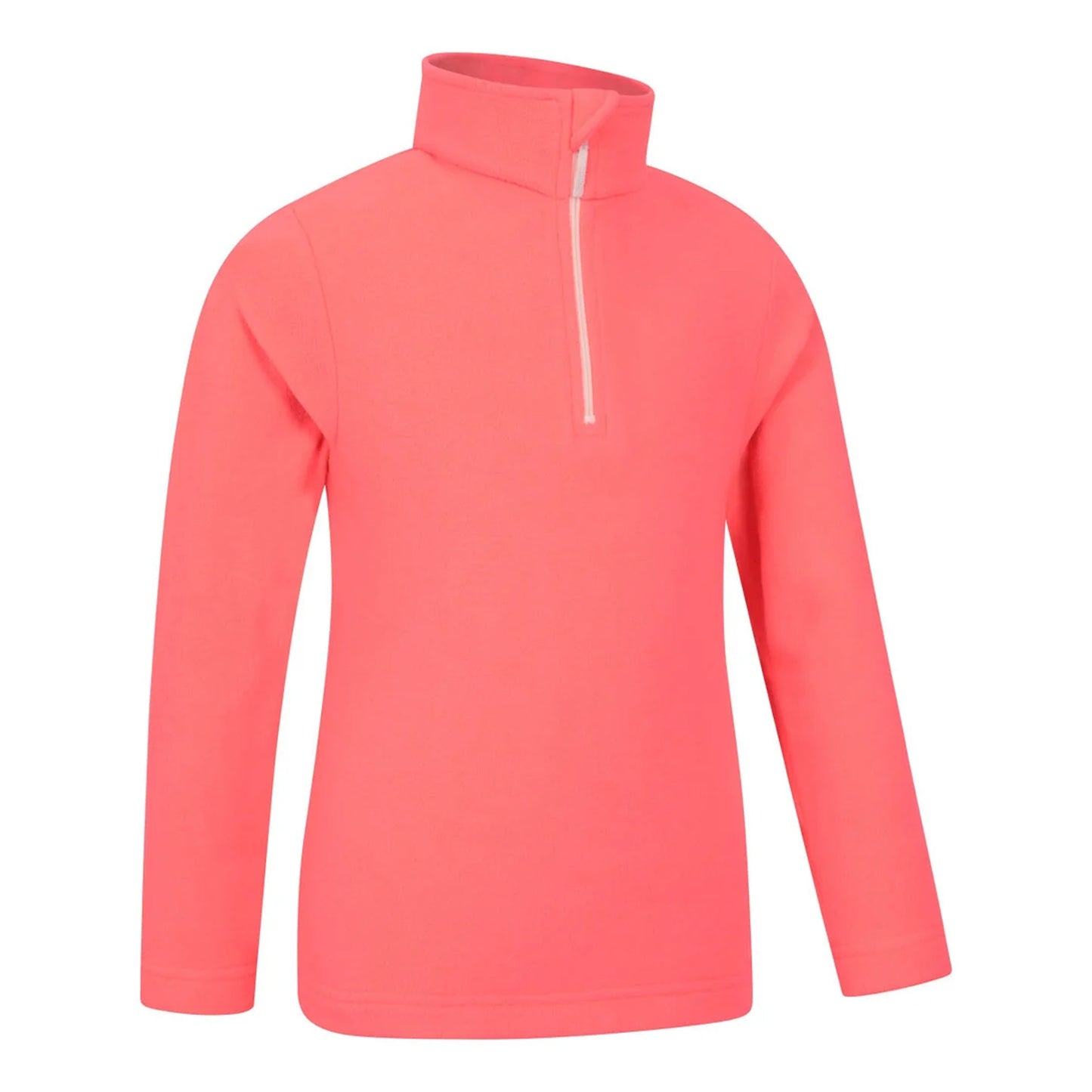 Fiery Coral - Side - Mountain Warehouse Childrens-Kids Camber II Half Zip Fleece Jacket
