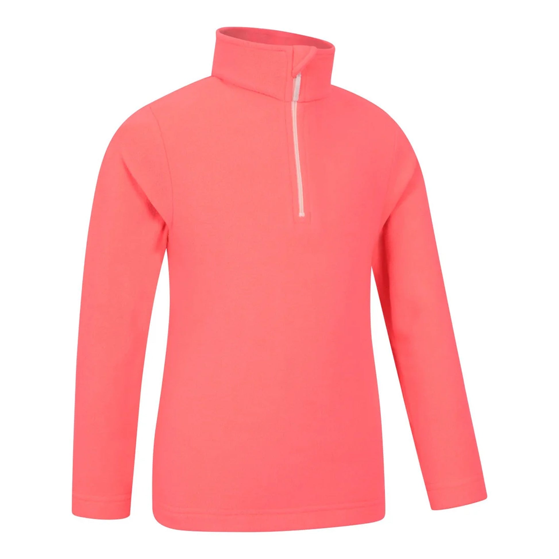 Fiery Coral - Side - Mountain Warehouse Childrens-Kids Camber II Half Zip Fleece Jacket