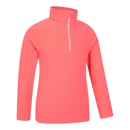 Fiery Coral - Side - Mountain Warehouse Childrens-Kids Camber II Half Zip Fleece Jacket
