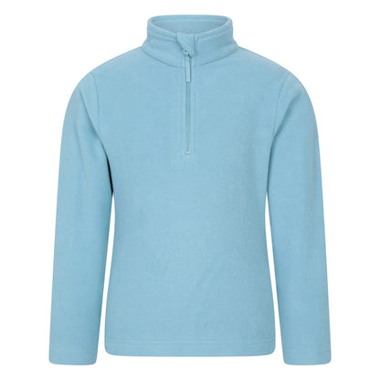 Teal - Front - Mountain Warehouse Childrens-Kids Camber II Half Zip Fleece Jacket