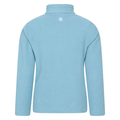 Teal - Back - Mountain Warehouse Childrens-Kids Camber II Half Zip Fleece Jacket