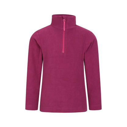 Berry - Front - Mountain Warehouse Childrens-Kids Camber II Half Zip Fleece Jacket